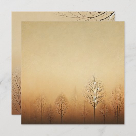 Afdrukbare Earth Brown Autumnal Ombre Scrapbook Kaart (Voorkant / Achterkant)