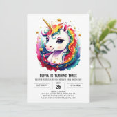 Afdrukbare Eenhoorn Verjaardag Delight Kaart (Staand voorkant)