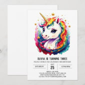 Afdrukbare Eenhoorn Verjaardag Delight Kaart (Voorkant / Achterkant)