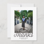 Afdrukbare Eenvoudige Dank Afstudeerfoto Kaart (Voorkant)