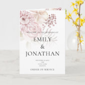 Afdrukbare eenvoudige kerk gevouwen bruiloft progr kaart (Gele Bloem)