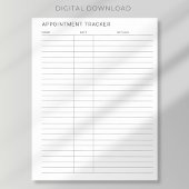 Afdrukbare eenvoudige moderne afspraaktracker poster