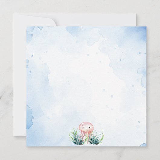 Afdrukbare eerste verjaardag Save the Date Ocean (Achterkant)