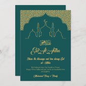 Afdrukbare Eid Mubarak Kaart | Digitale Islamitisc (Voorkant / Achterkant)