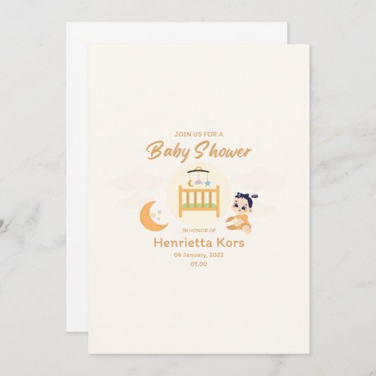 Afdrukbare envelop Schattige Baby showers Kaart (Voorkant / Achterkant)