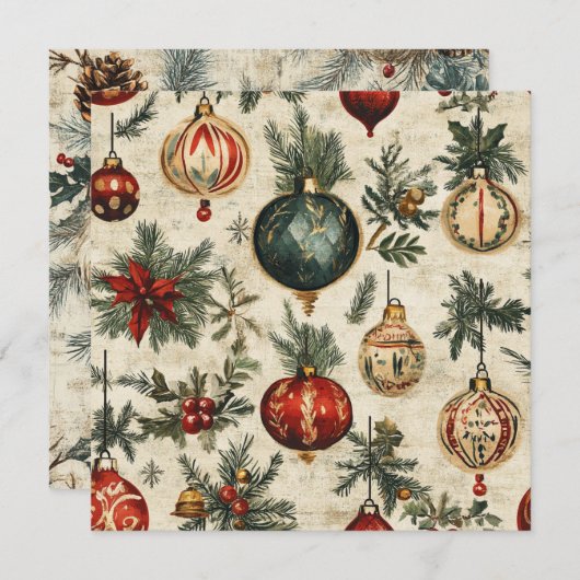 Afdrukbare  feestpatronen op perkament kaart (Voorkant / Achterkant)