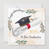 afdrukbare felicitaties afstudeerder kaart, gepers feestdagenkaart (Voorkant)