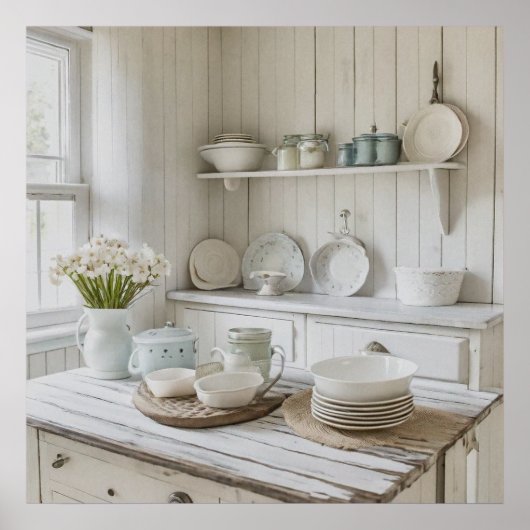 Afdrukbare foto Shabby chic Keuken Modern Poster (Voorkant)