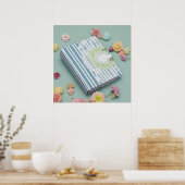 Afdrukbare  foto van notitieboek met bloemen poster (Keuken)