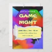 Afdrukbare game-uitnodiging voor 's nachts persona kaart (Voorkant)