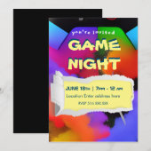 Afdrukbare game-uitnodiging voor 's nachts persona kaart (Voorkant / Achterkant)