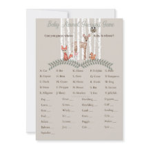 Afdrukbare game! Voor het Baby shower van Woodland