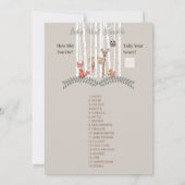 Afdrukbare Game! voor Woodland Animal Creatures Ba Kaart (Achterkant)