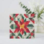 Afdrukbare geometrische patchwork poinsettia plakb kaart (Staand voorkant)