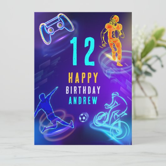 Afdrukbare gepersonaliseerde Boy Birthday Kaart (Staand voorkant)