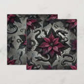 Afdrukbare giftige poinsettia bloeit plakboek kaart (Voorkant / Achterkant)