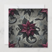 Afdrukbare giftige poinsettia bloeit plakboek kaart (Achterkant)