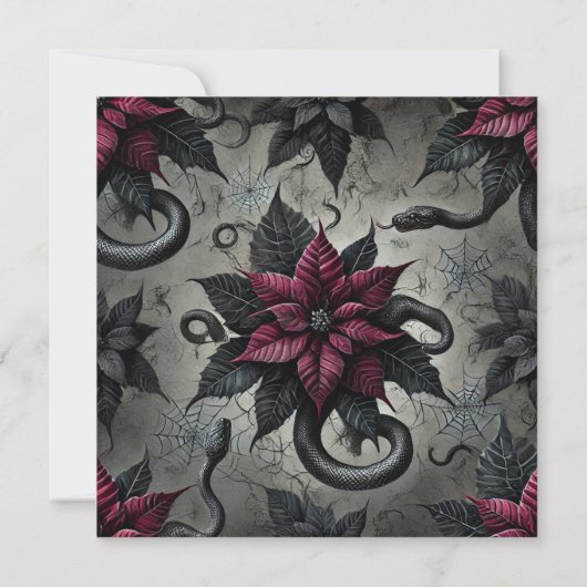 Afdrukbare giftige poinsettia bloeit plakboek kaart (Achterkant)