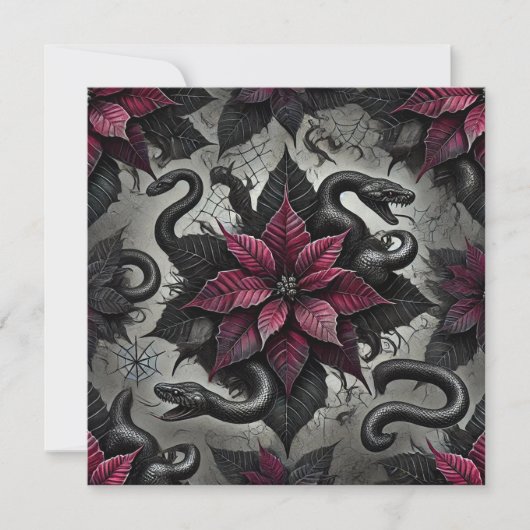 Afdrukbare giftige poinsettia bloeit plakboek kaart (Voorkant)