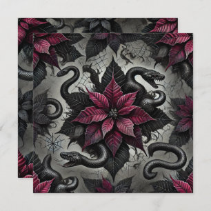 Afdrukbare giftige poinsettia bloeit plakboek kaart