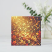 Afdrukbare gouden herfstbladeren Bokeh Scrapbook Kaart (Staand voorkant)