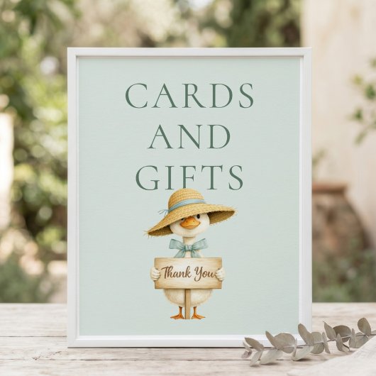Afdrukbare Grappige Gans Kaarten Cadeaus Teken Bab Poster