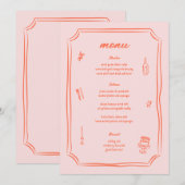 Afdrukbare grillige hand getrokken leuke retro bru kaart (Voorkant / Achterkant)