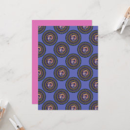 Afdrukbare grillige Ram Zodiac Polka Dot Mandala Kaart