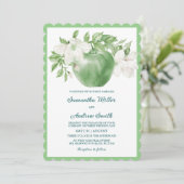Afdrukbare Groene Appel Trouwtemplate Kaart (Staand voorkant)