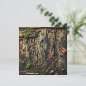 Afdrukbare Grungy Autumnal Mossy Wood Scrapbook Kaart (Staand voorkant)
