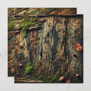 Afdrukbare Grungy Autumnal Mossy Wood Scrapbook Kaart