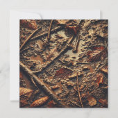 Afdrukbare Grungy Autumnal Muddy Leaves Scrapbook Kaart (Voorkant)
