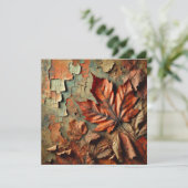 Afdrukbare Grungy Autumnal Peeling Paint Scrapbook Kaart (Staand voorkant)