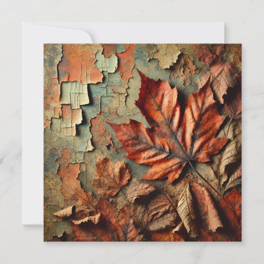 Afdrukbare Grungy Autumnal Peeling Paint Scrapbook Kaart (Voorkant)