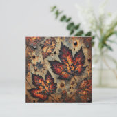 Afdrukbare Grungy Autumnal Rusty Metal Scrapbook Kaart (Staand voorkant)
