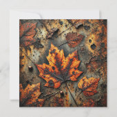 Afdrukbare Grungy Autumnal Rusty Metal Scrapbook Kaart (Achterkant)
