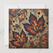 Afdrukbare Grungy Autumnal Rusty Metal Scrapbook Kaart (Voorkant)