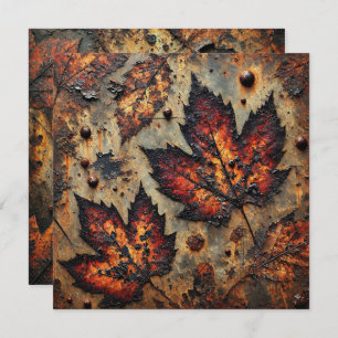 Afdrukbare Grungy Autumnal Rusty Metal Scrapbook Kaart