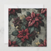 Afdrukbare Grungy Poinsettia Behang Scrapbook Kaart (Achterkant)
