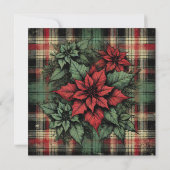 Afdrukbare Grungy Poinsettia Plaid Stof Scrapbook Kaart (Achterkant)