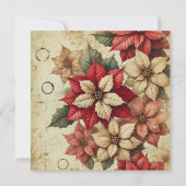 Afdrukbare Grungy Tattered Poinsettia Scrapbook Kaart (Voorkant)