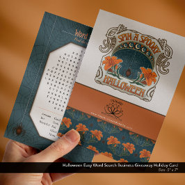 Afdrukbare Halloween Easy Word Search Business Feestdagenkaart