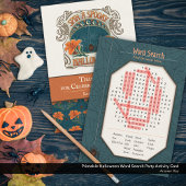 Afdrukbare Halloween Easy Word Search Party Game Feestdagenkaart