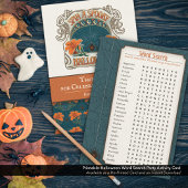 Afdrukbare Halloween Word Search Party-activiteit Feestdagenkaart