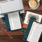 Afdrukbare Halloween Word Search Party-activiteit Feestdagenkaart