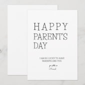 Afdrukbare Happy Parent's Day Kaart (Voorkant / Achterkant)