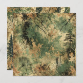 Afdrukbare Herfst Forest Distressed Ink Scrapbook Kaart (Voorkant / Achterkant)