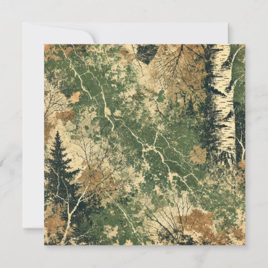 Afdrukbare Herfst Forest Distressed Ink Scrapbook Kaart (Achterkant)