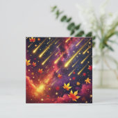 Afdrukbare Herfst Galaxy Meteor Shower Scrapbook Kaart (Staand voorkant)