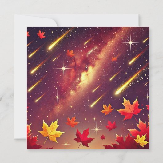 Afdrukbare Herfst Galaxy Meteor Shower Scrapbook Kaart (Achterkant)